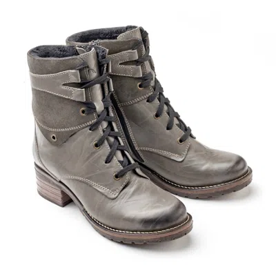 Dromedaris Women Kara Scrunched Leather & Suede Boot In Slate In Gray