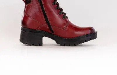 Dromedaris Women's Karlie Boots In Red/mini Leo In Black