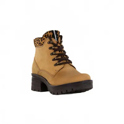 Dromedaris Women's Karlie Lace-up Ankle Boot In Ocre/leo In Multi