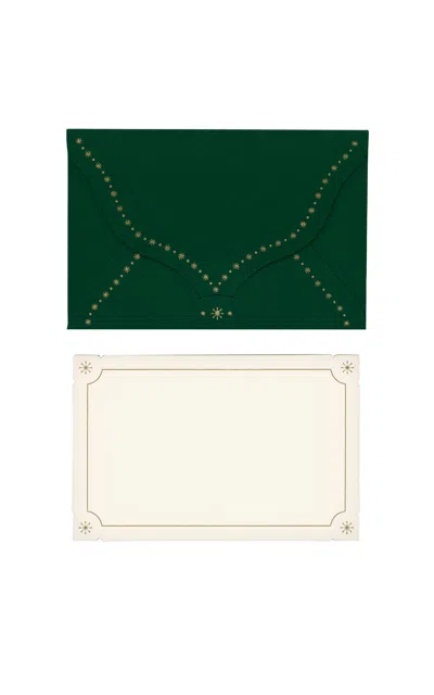 D.rosi Set-of-8; Luci Envelope & Notecard Set In Green