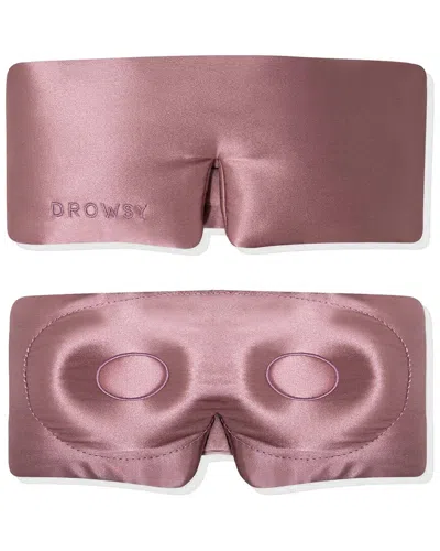 Drowsy 22 Momme Silk Eyelash Protecting Sleep Mask In Pink