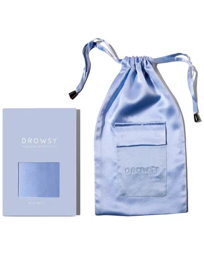 Drowsy 22 Momme Silk Pouch In Blue