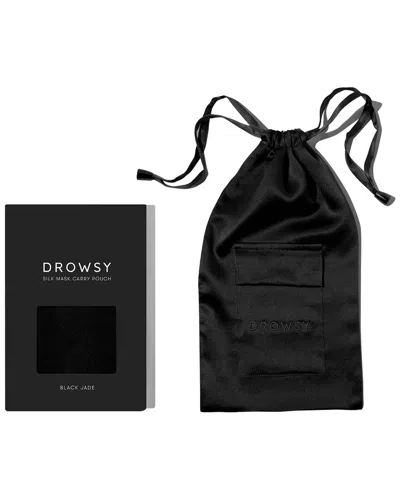 Drowsy 22 Momme Silk Pouch In Black