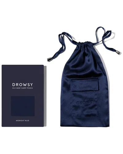 Drowsy 22 Momme Silk Pouch In Blue