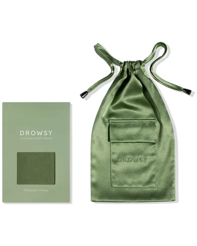 Drowsy 22 Momme Silk Pouch In Green