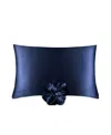 Drowsy Silk Standard Pillowcase And Padded Scrunchie Set In Blue