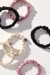 Drowsy Skinny Scrunchies, Set Of 6 In Black