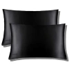 Drowsy Sleep Co . Queen Silk Pillowcase In Black Jade