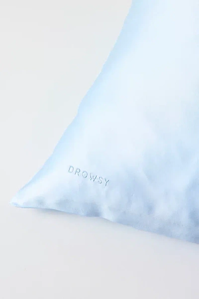 Drowsy Sleep Co Queen Silk Pillowcase In Blue Belle At Urban Outfitters