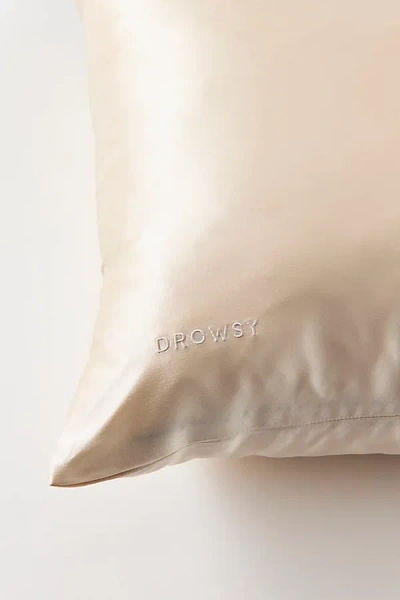 Drowsy Sleep Co Queen Silk Pillowcase In Dusty Gold At Urban Outfitters
