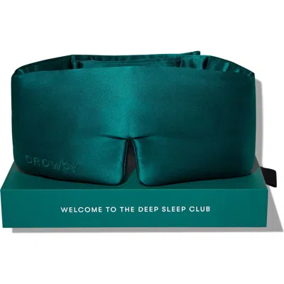 Drowsy Sleep Co . Silk Sleep Mask In Green Sapphire