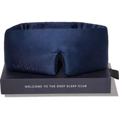 Drowsy Sleep Co . Silk Sleep Mask In Midnight Blue