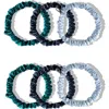 Drowsy Sleep Co . Skinny Scunchie Set In Green & Blues