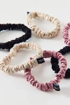 Drowsy Sleep Co Skinny Silk Scrunchie Set In Damask Rose, Women's At Urban Outfitters