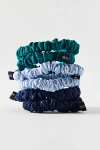 Drowsy Sleep Co Skinny Silk Scrunchie Set In Green Sapphire, Women's At Urban Outfitters