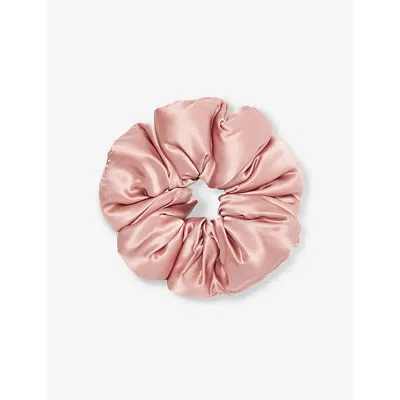 Drowsy Sleep Co Womens Damask Rose Drowsy Big Logo-embellished Silk Scrunchie In Pink