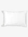 Drowsy Sleep Co Womens Ayoka Pearl Brand-embroidered Silk Pillowcase In Ayoka Pearl