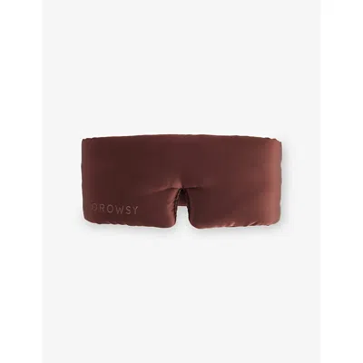 Drowsy Sleep Co Womens Cocoa Glow Logo-embroidered Padded Silk Sleep Mask In Blue