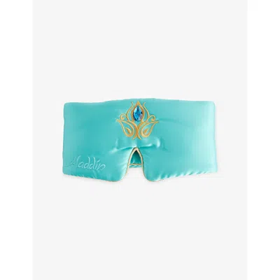 Drowsy Sleep Co Womens Turquoise  X Disney Jasmine Jewel Silk Sleep Mask In Blue