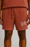 D.rt Classic Cotton Terry Cloth Drawstring Shorts In Brown