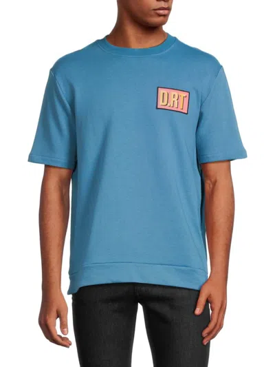 D.rt D. Rt Men's Logo Crewneck T Shirt In Blue