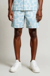 D.rt Geometric Print Swim Trunks In Blue