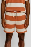 D.rt Stripe Cotton Terry Shorts In Brown