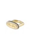 Dru Be A Lady 14k Yellow Gold Diamond Signet Ring