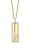 Dru Because I Can 14k Yellow Gold Diamond Memento Tag Necklace