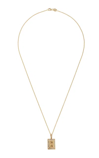 Dru F*** Nugget 14k Gold Diamond Necklace