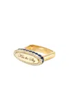 Dru Kiss The Sky 14k Yellow Gold Sapphire; Diamond Signet Ring