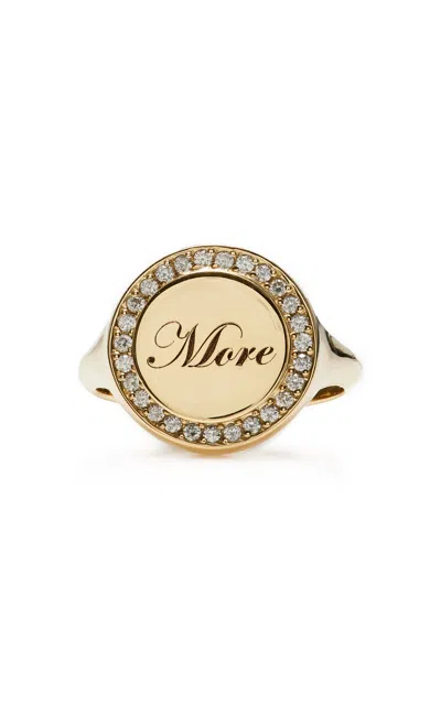 Dru More Pops 14k Yellow Gold Diamond Signet Ring