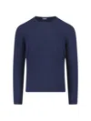Drumohr Basic Sweater In Blue Wool Navy Tone In Blue
