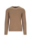 Drumohr Basic Sweater In Brown Wool Light Shade In Brown