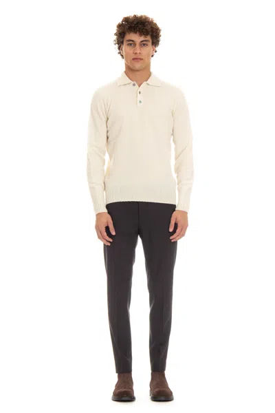 Drumohr Angora Wool Knit Polo In Multi