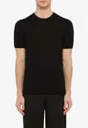 Drumohr Crew Neck T-shirt In Black Cotton In Black