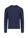 Drumohr Basic Sweater In Blue Wool Navy Tone