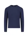 Drumohr Basic Sweater In Blue Wool Navy Tone