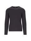 Drumohr Basic Sweater In Brown Wool Dark Shade In Black