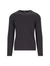 Drumohr Basic Sweater In Brown Wool Dark Shade In Black