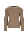Drumohr Basic Sweater In Brown Wool Light Shade In Brown