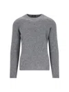 Drumohr Basic Sweater In Grey Wool Dark Shade In Gray