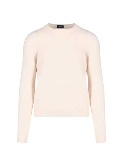 Drumohr Basic Sweater In Pink Wool Light Shade In Neutral