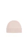 Drumohr Cashmere Ribbed Beanie In Sand