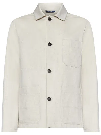 Drumohr Beige Button-up Shirt With And Textured Detail