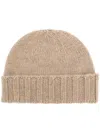 Drumohr Beige Knitted Beanie Hat In Beige