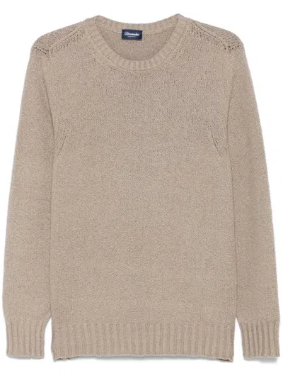 Drumohr Crew Neck Knitted Sweater In Pink