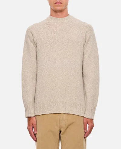 Drumohr Beige Round Neck Pullover In White