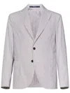 Drumohr Beige Striped Blazer With Sophisticated Fit In Gray