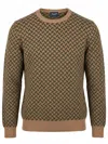 Drumohr Geometric-pattern Cashmere Sweater In Brown